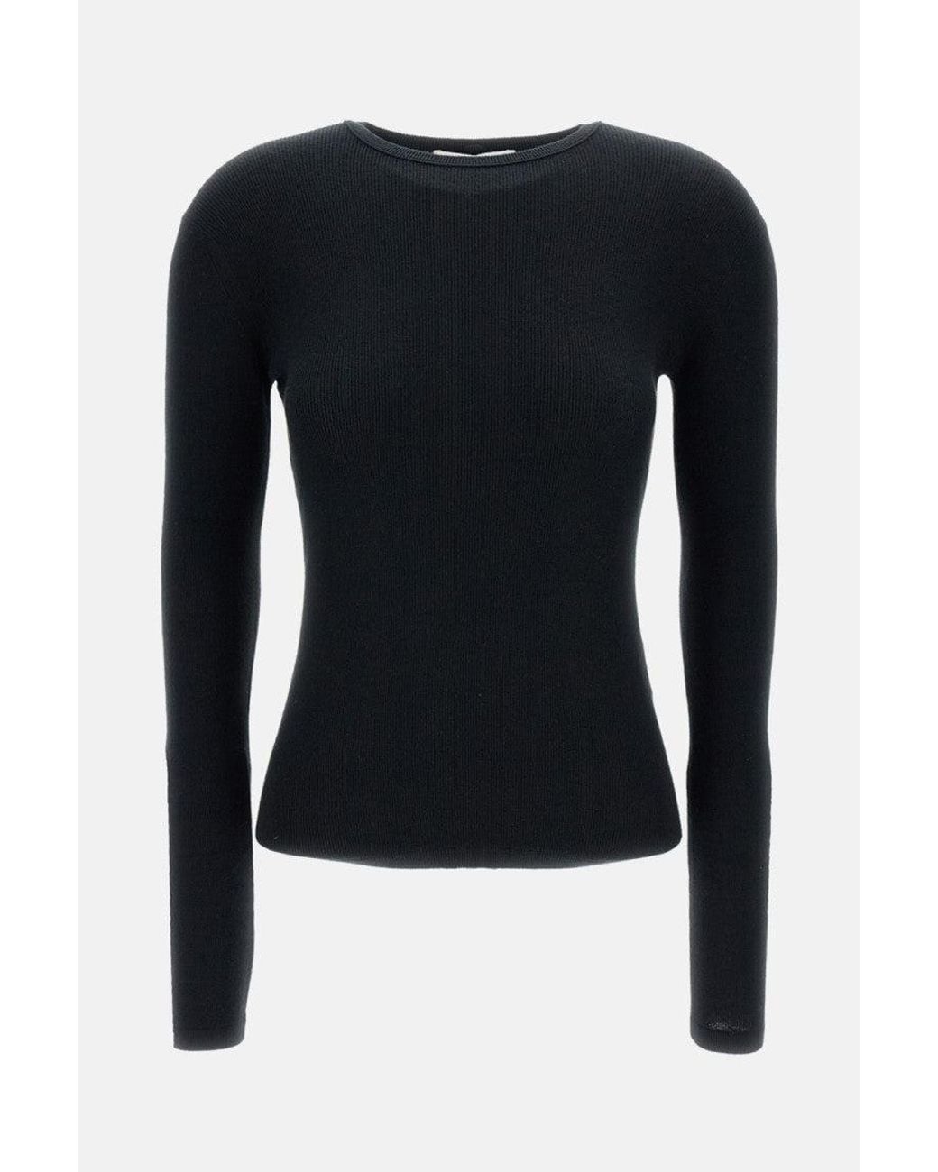 Lisa Yang Black Crew-Neck Sweater