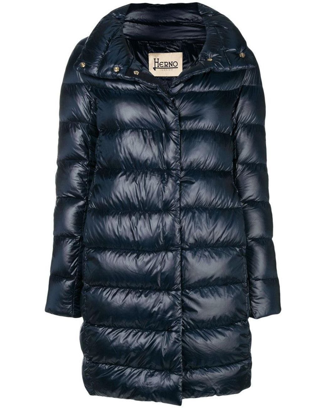 Herno Blue Dark Quilted Hood Jacket