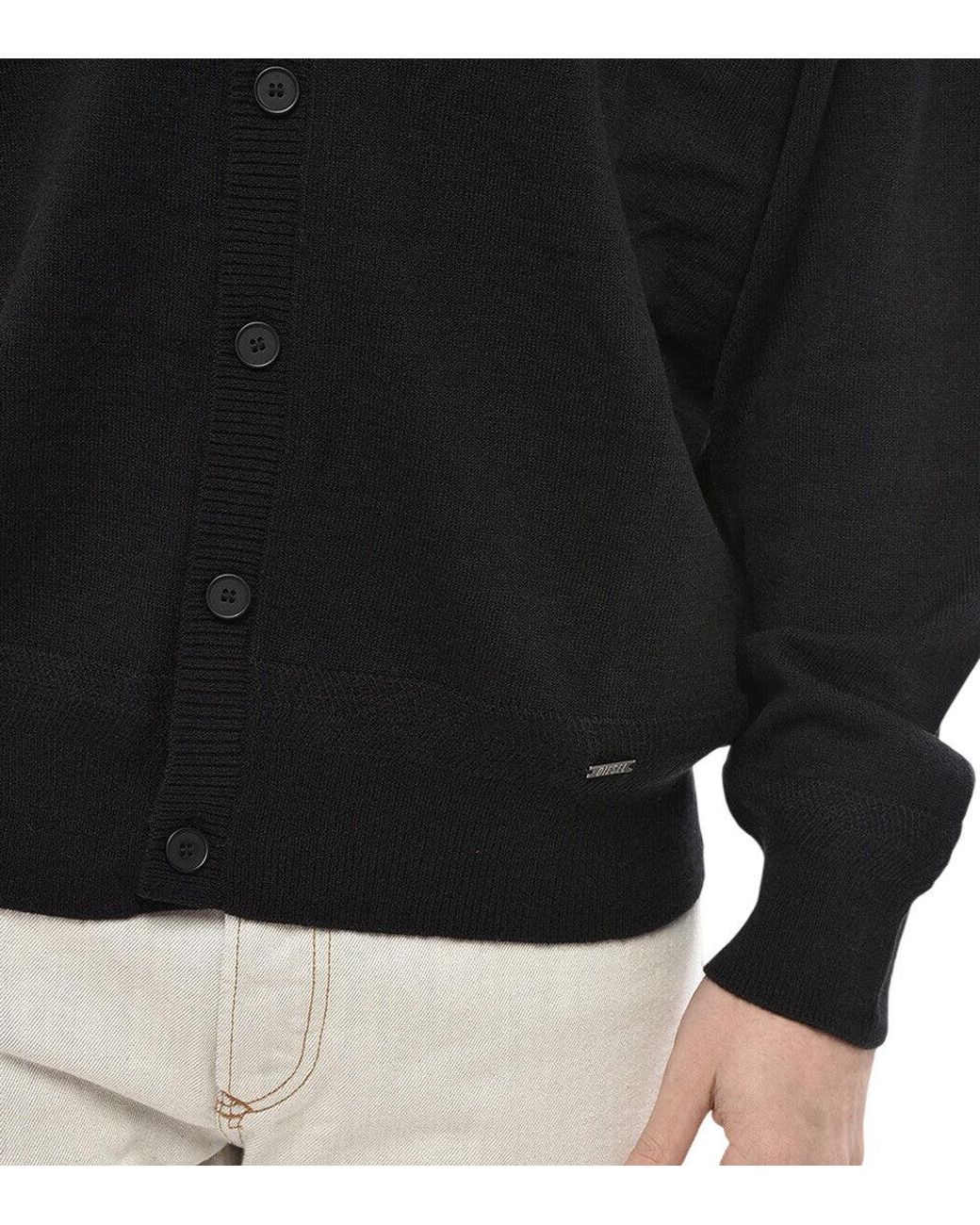 DIESEL Black V Neck Cardigan for men