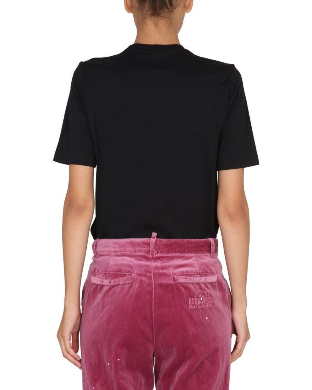 DSquared² Black Graphic Crew Neck T-Shirt