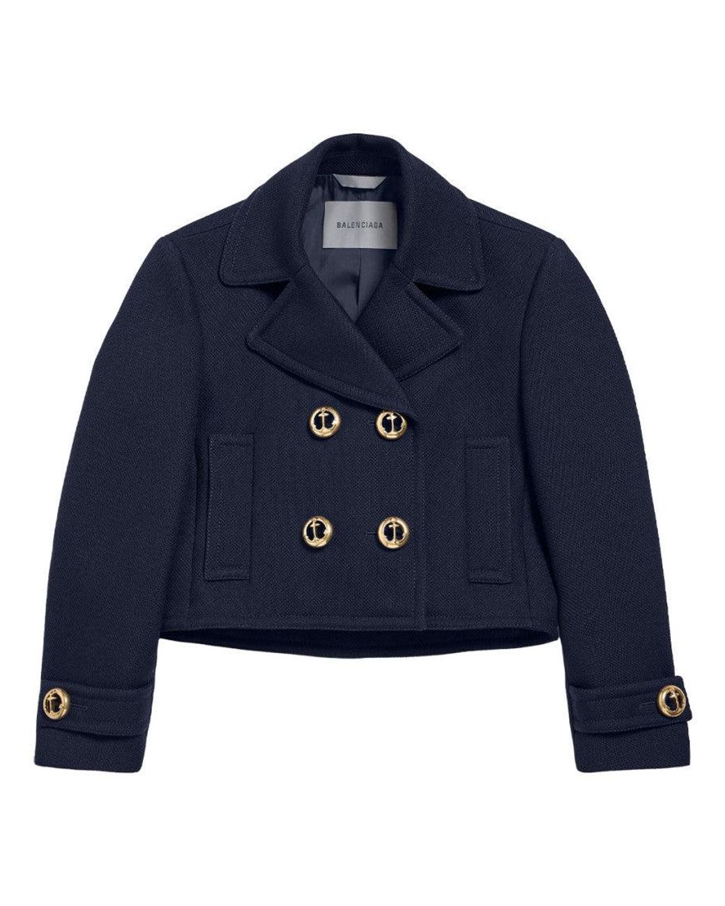 Balenciaga Blue Cropped Peacoat