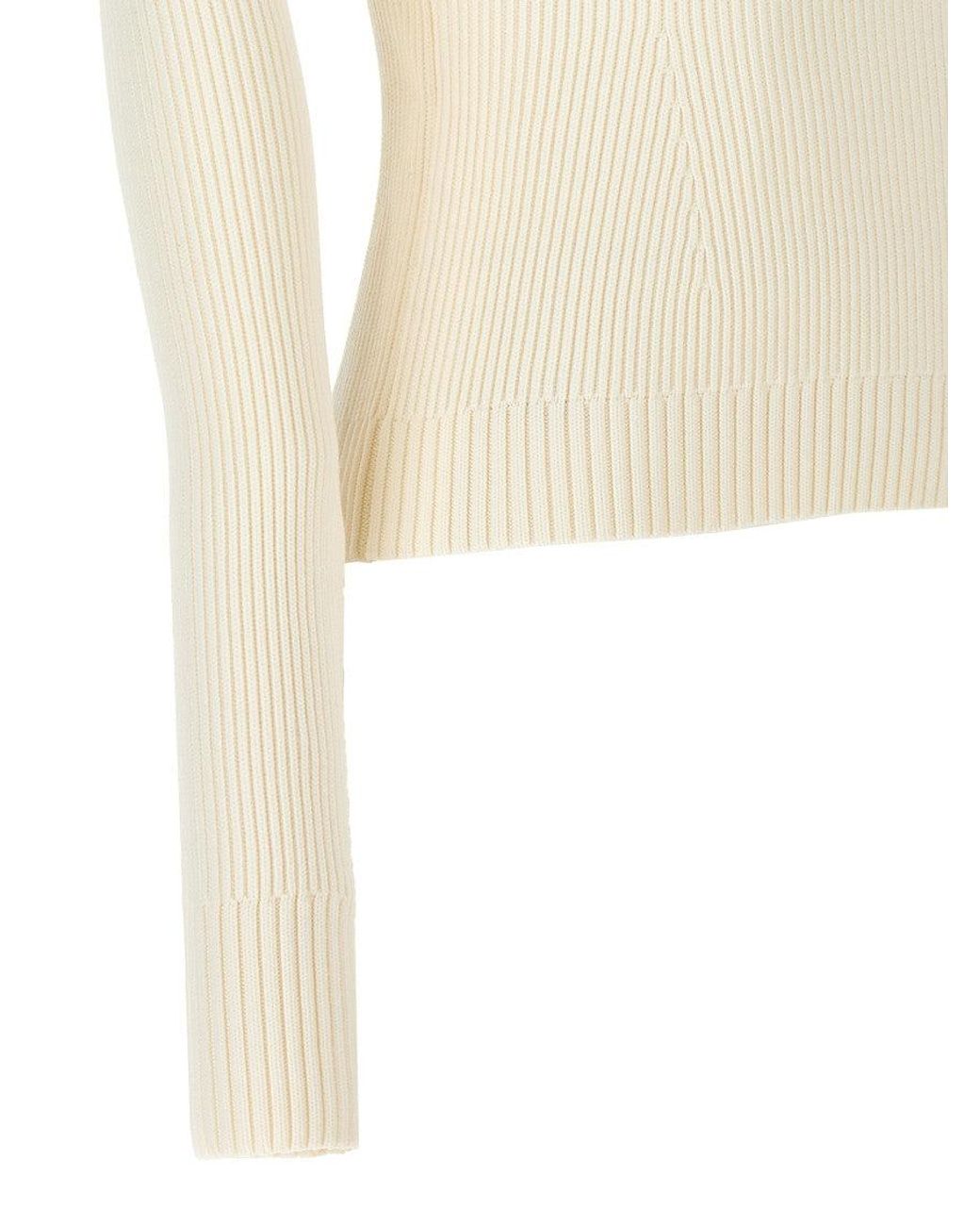 Magda Butrym White Round Neckline Sweater