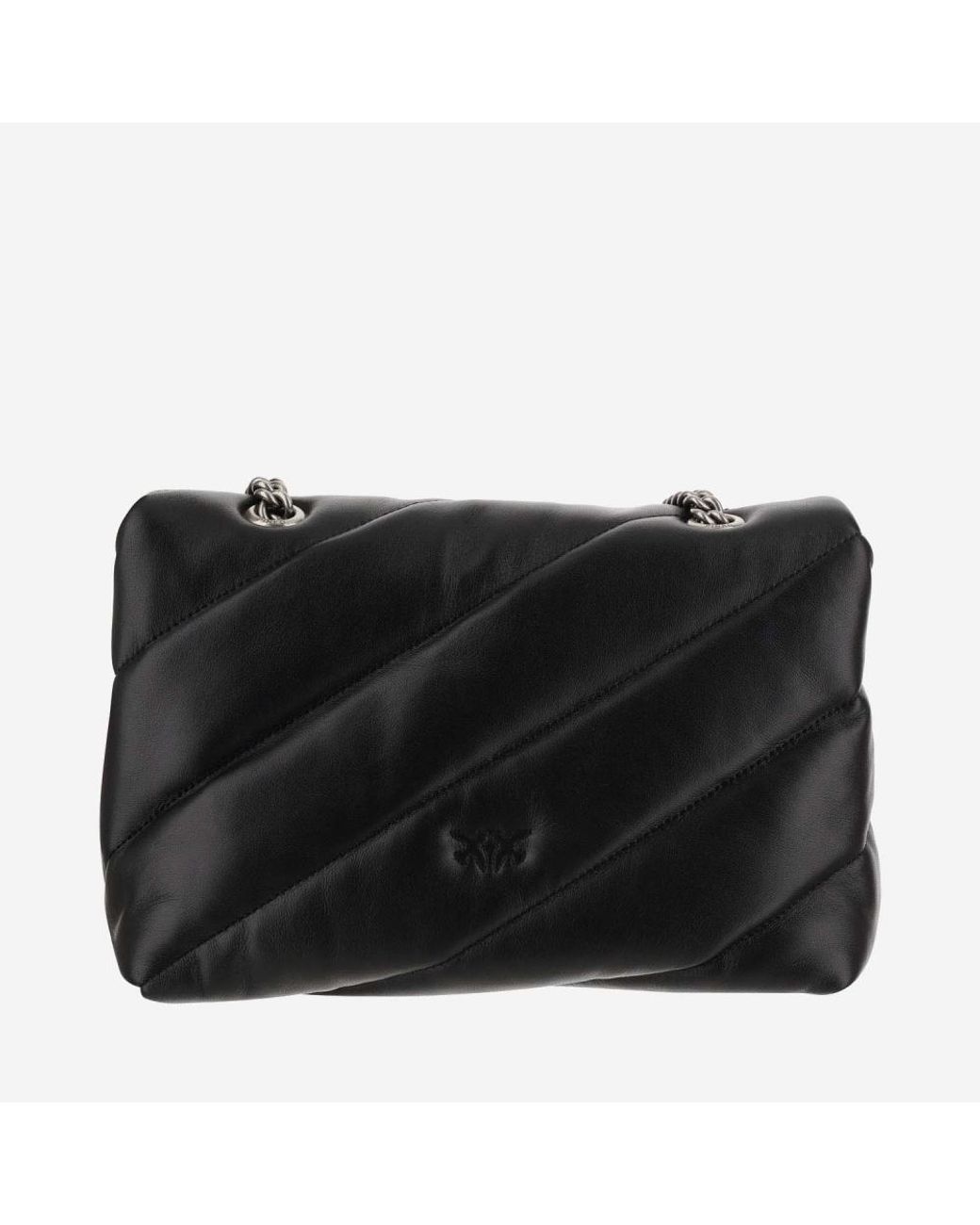 Pinko Black Quilted Leather Puff Bag
