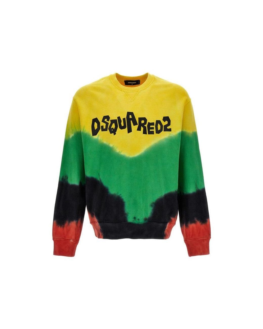 DSquared² Green Tie-Dye Crew Neck Sweatshirt for men
