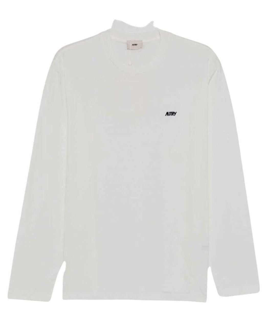 Autry White Logo Long Sleeve T-Shirt for men