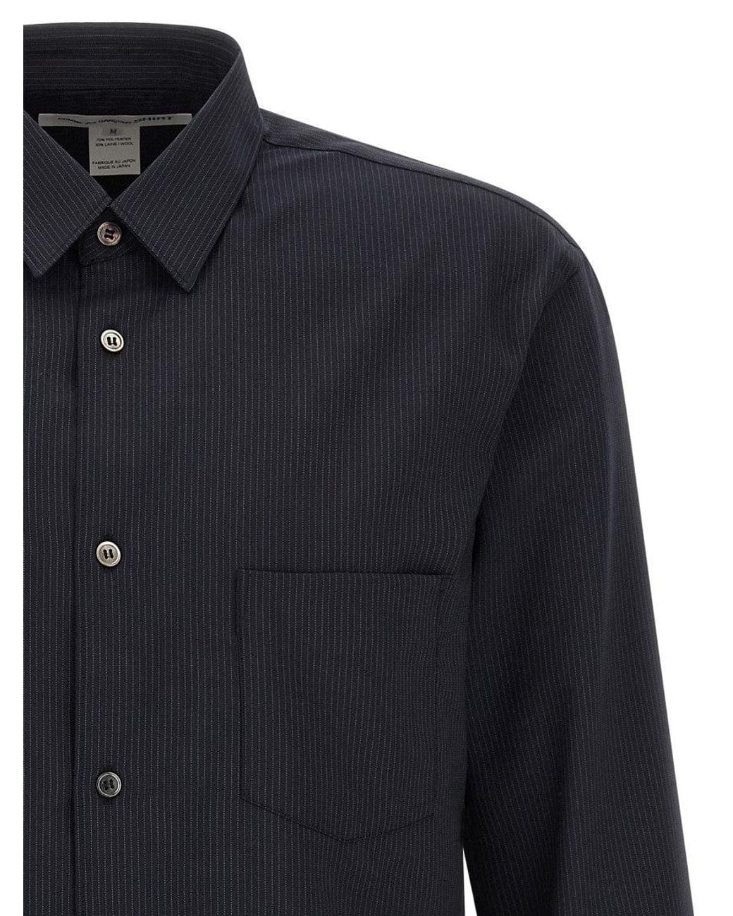 Comme des Garçons Blue Dark Stripes Shirt for men