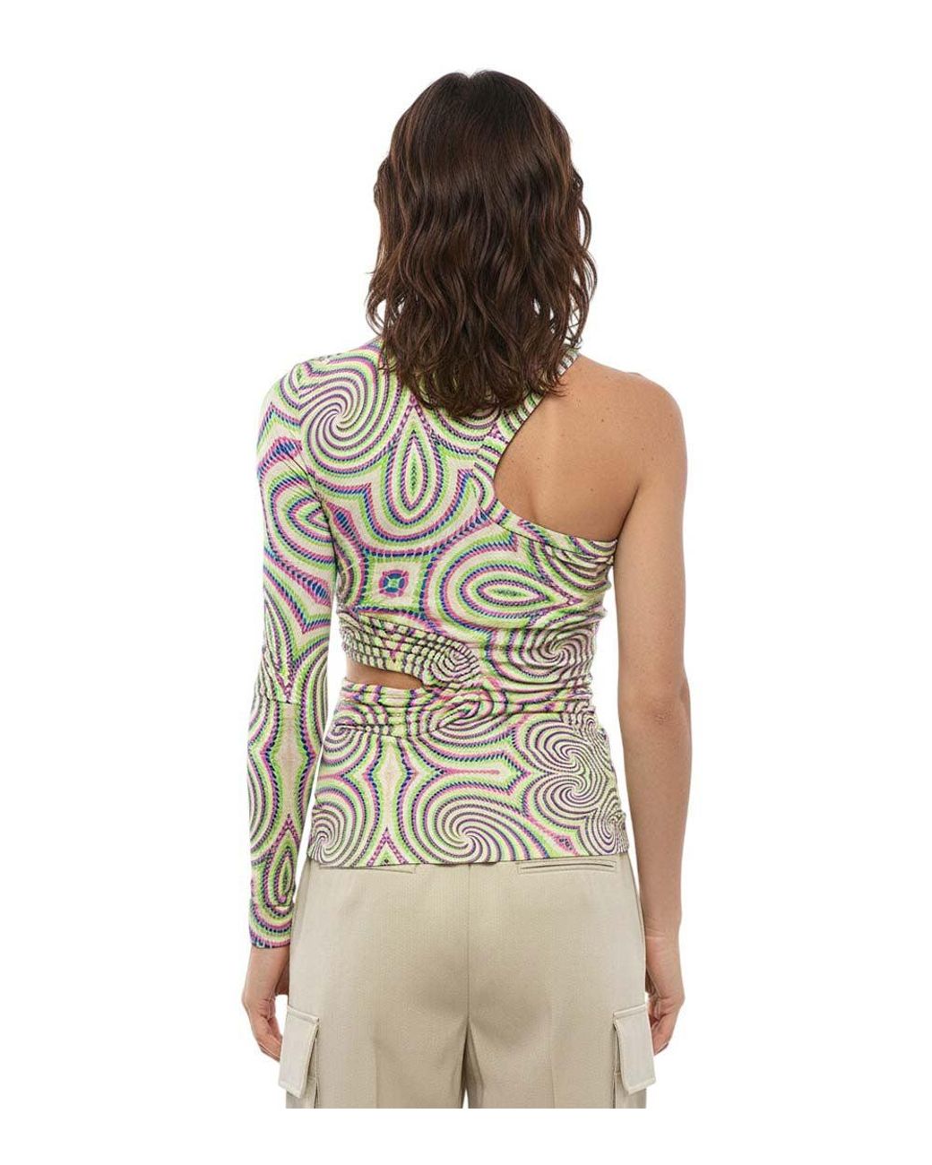 Stella McCartney Natural One Shoulder Top