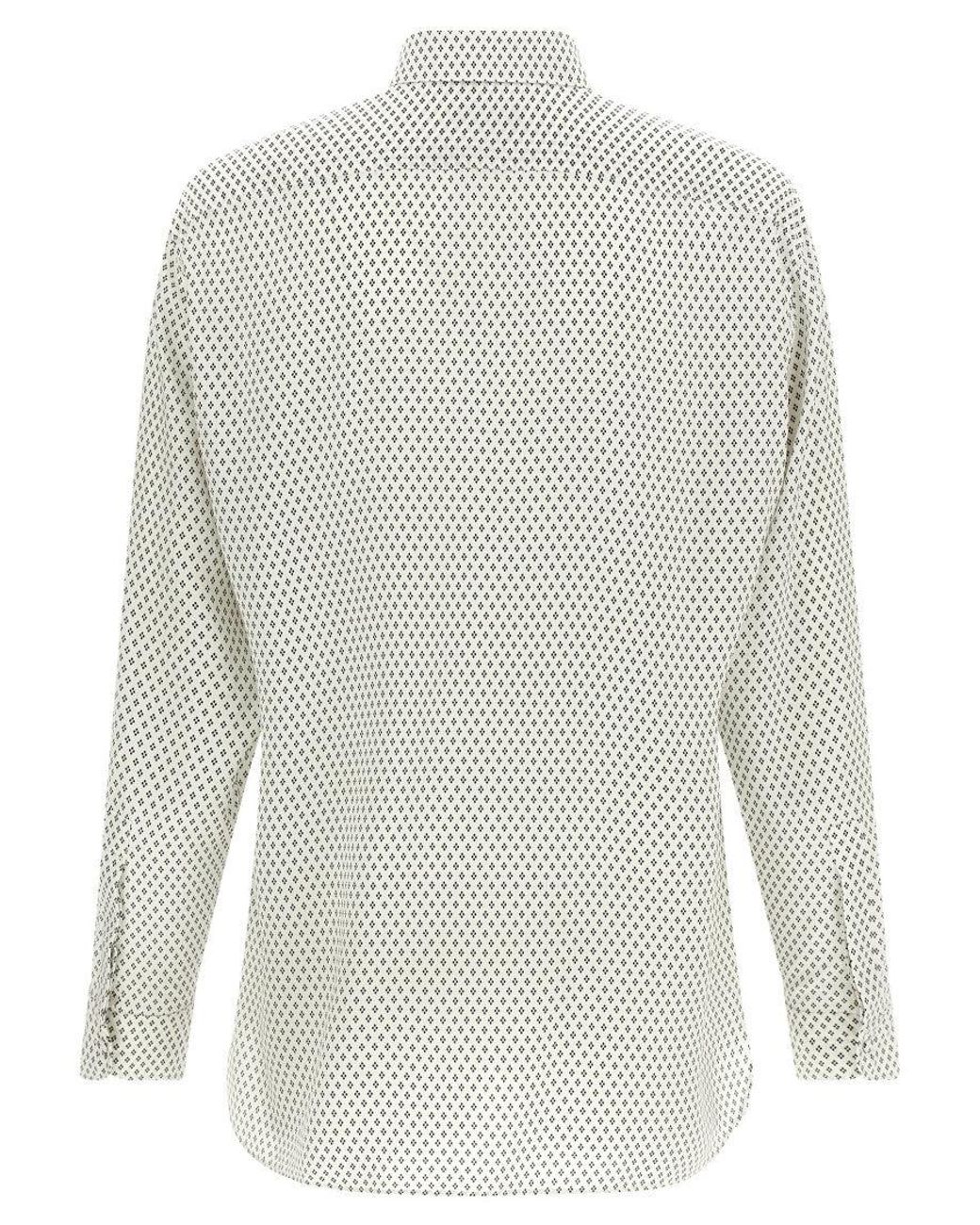 Tom Ford White Micro-Print Shirt for men