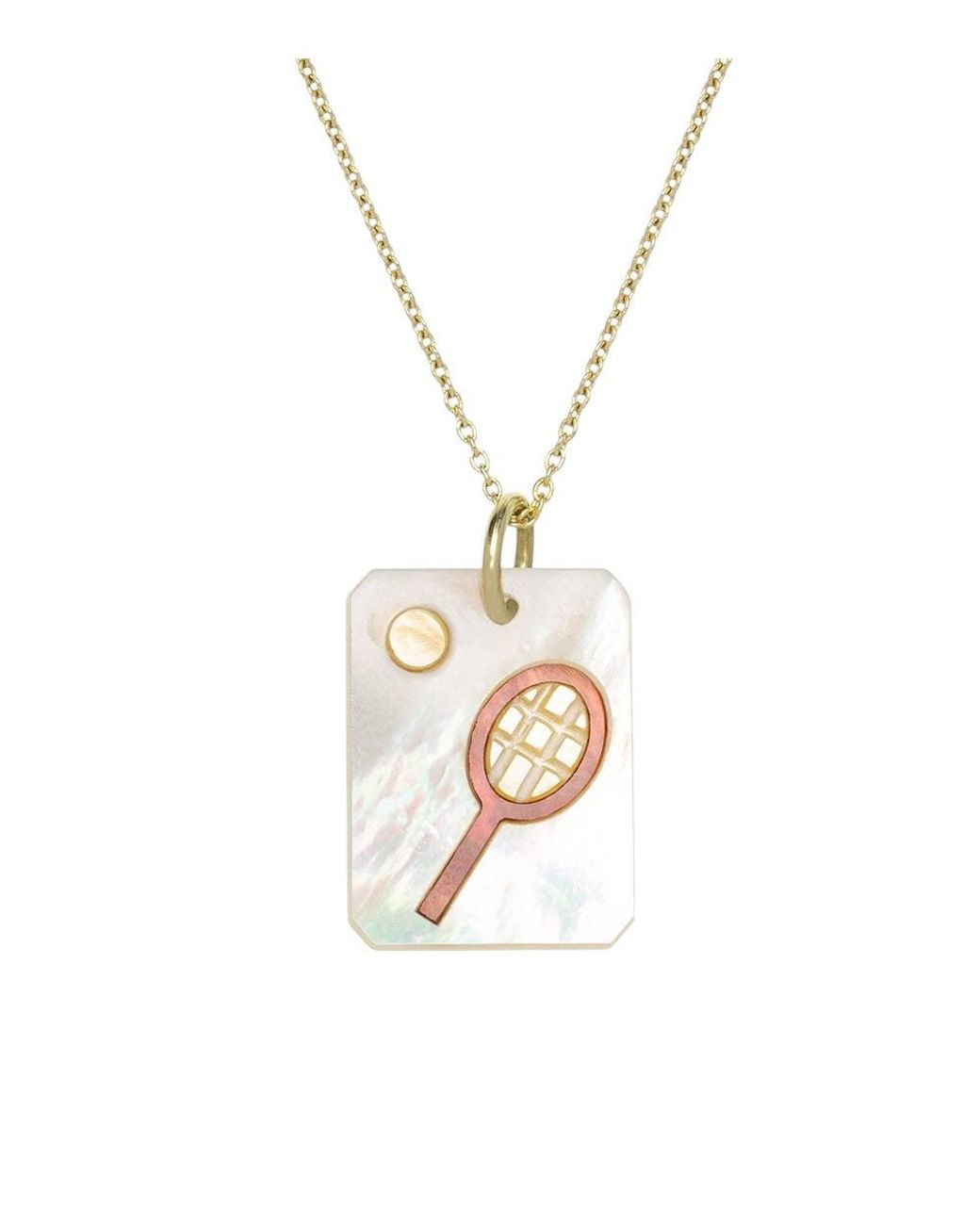 Alita White Golden Cameo Perla Tennis Necklace