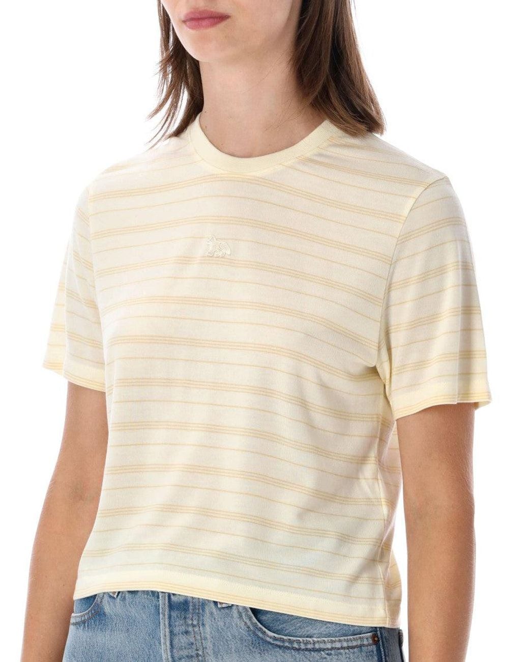 Maison Kitsuné Blue Off Stripes T-Shirt