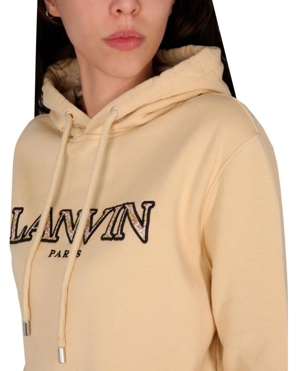 Lanvin Natural Logo Hood Sweatshirts