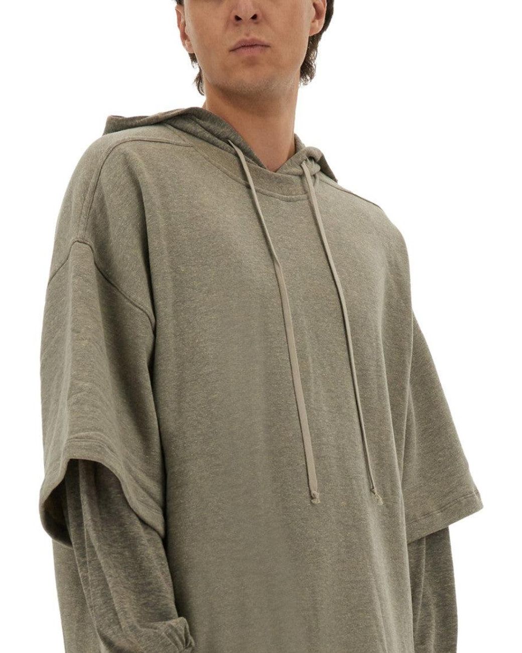 Rick Owens Natural Solid Hood Sweatshirt for men