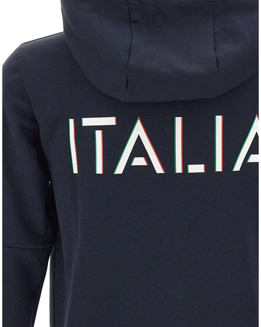 EA7 Blue Logo Regular Hoodie for men