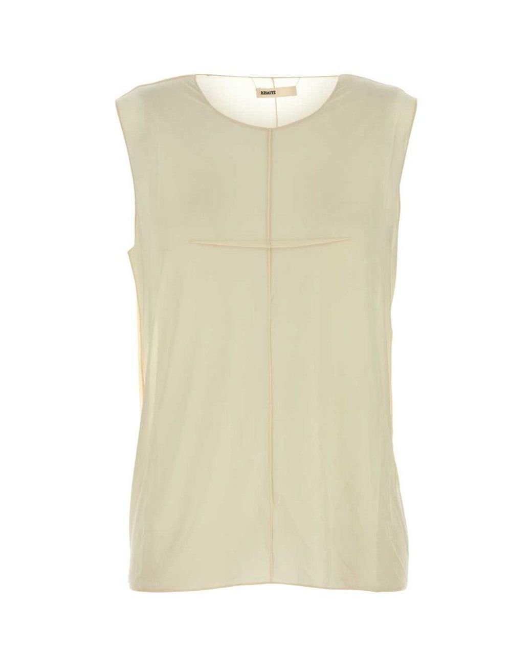 Khaite Natural Cream Stretch Cupro Allo Top