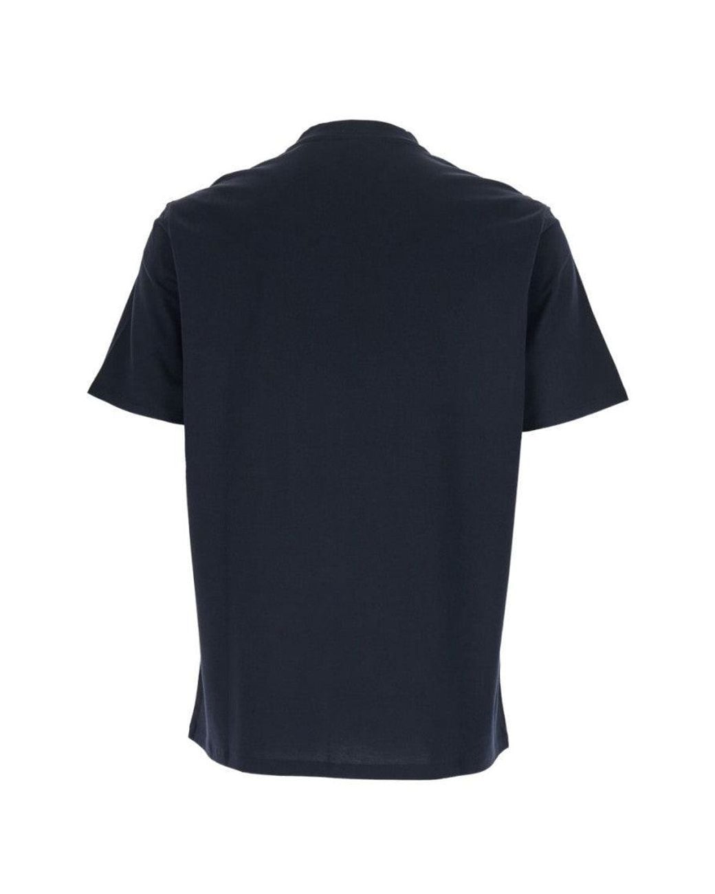 Emporio Armani Blue Crew Neck Logo T-Shirt for men