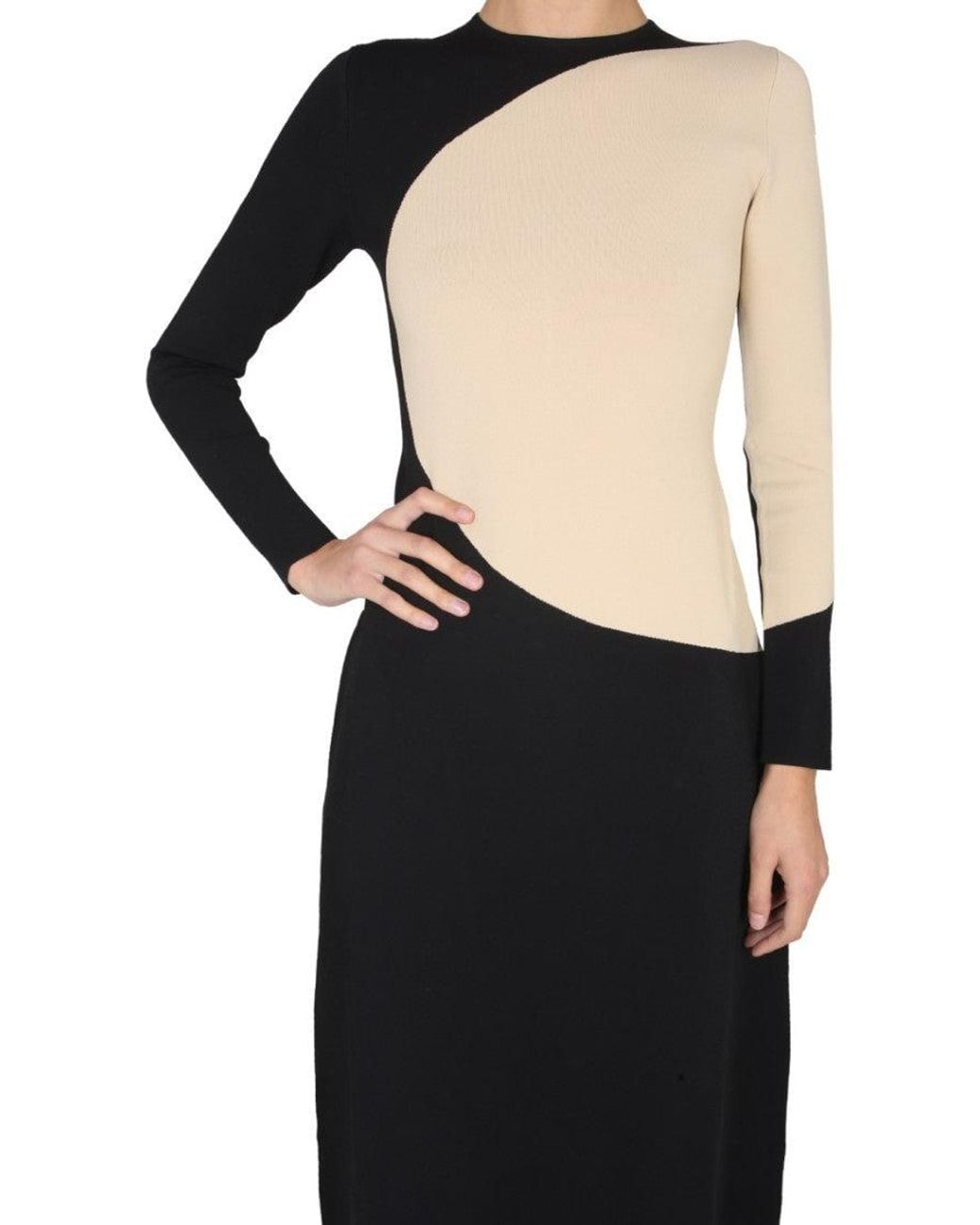 Tory Burch Black Round Neck Midi Dress