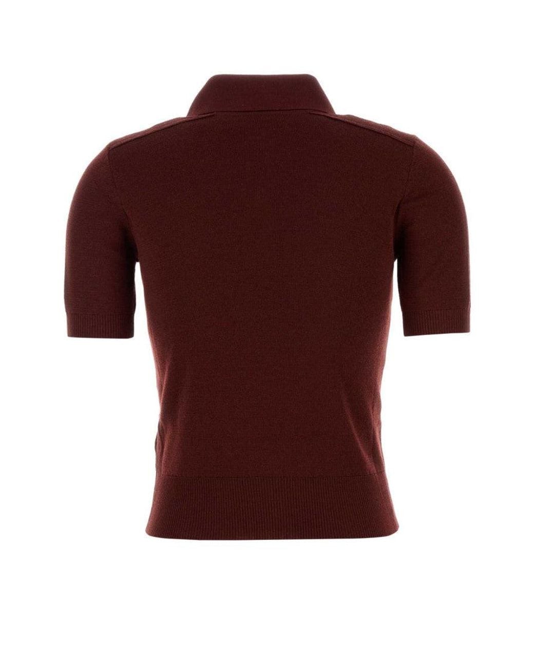Burberry Red Wool Polo Shirt