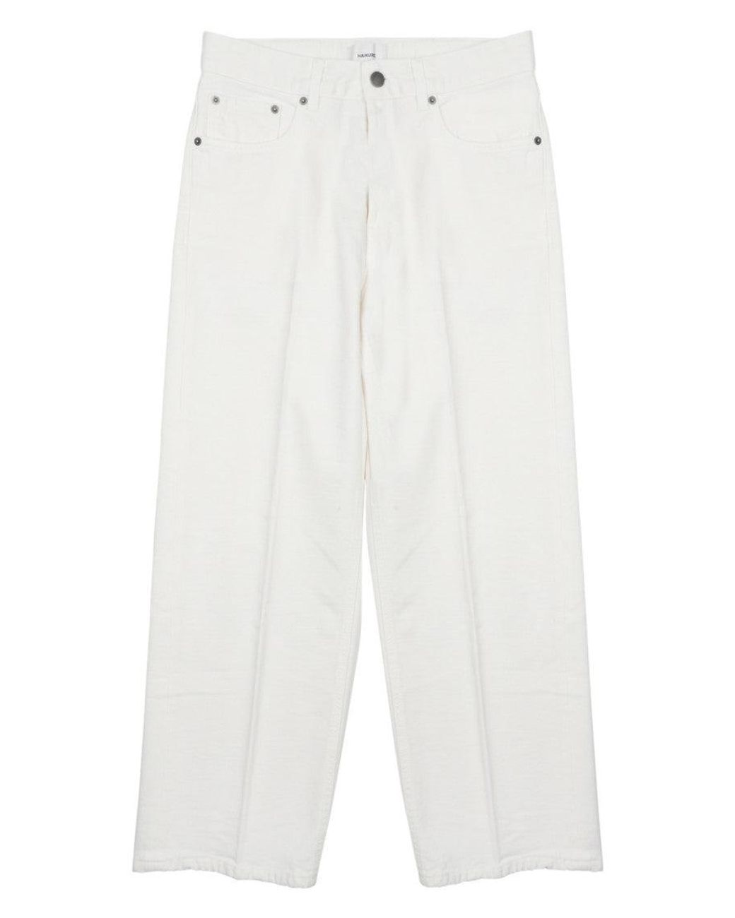 Haikure White Straight Mid Rise Jeans