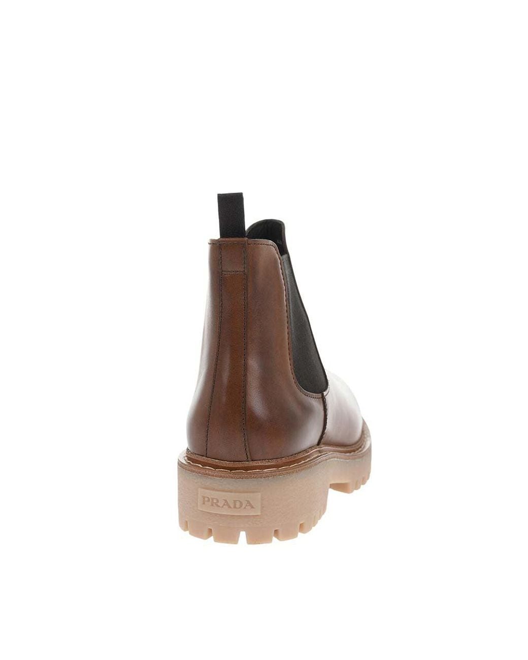 Prada Brown Leather Chelsea Boots for men
