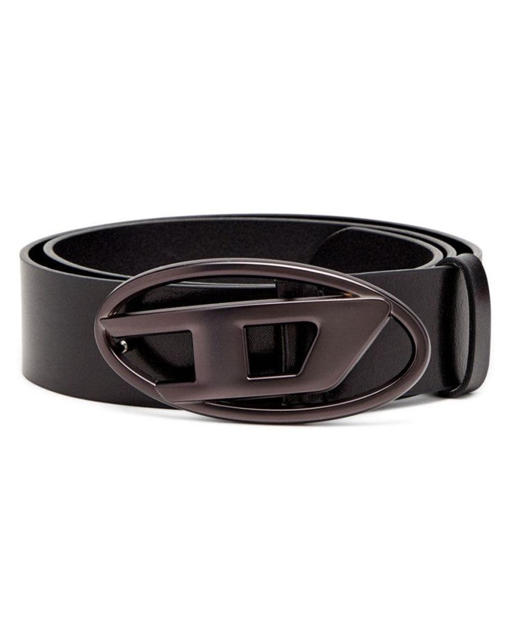 DIESEL Black Signature Buckle Belt