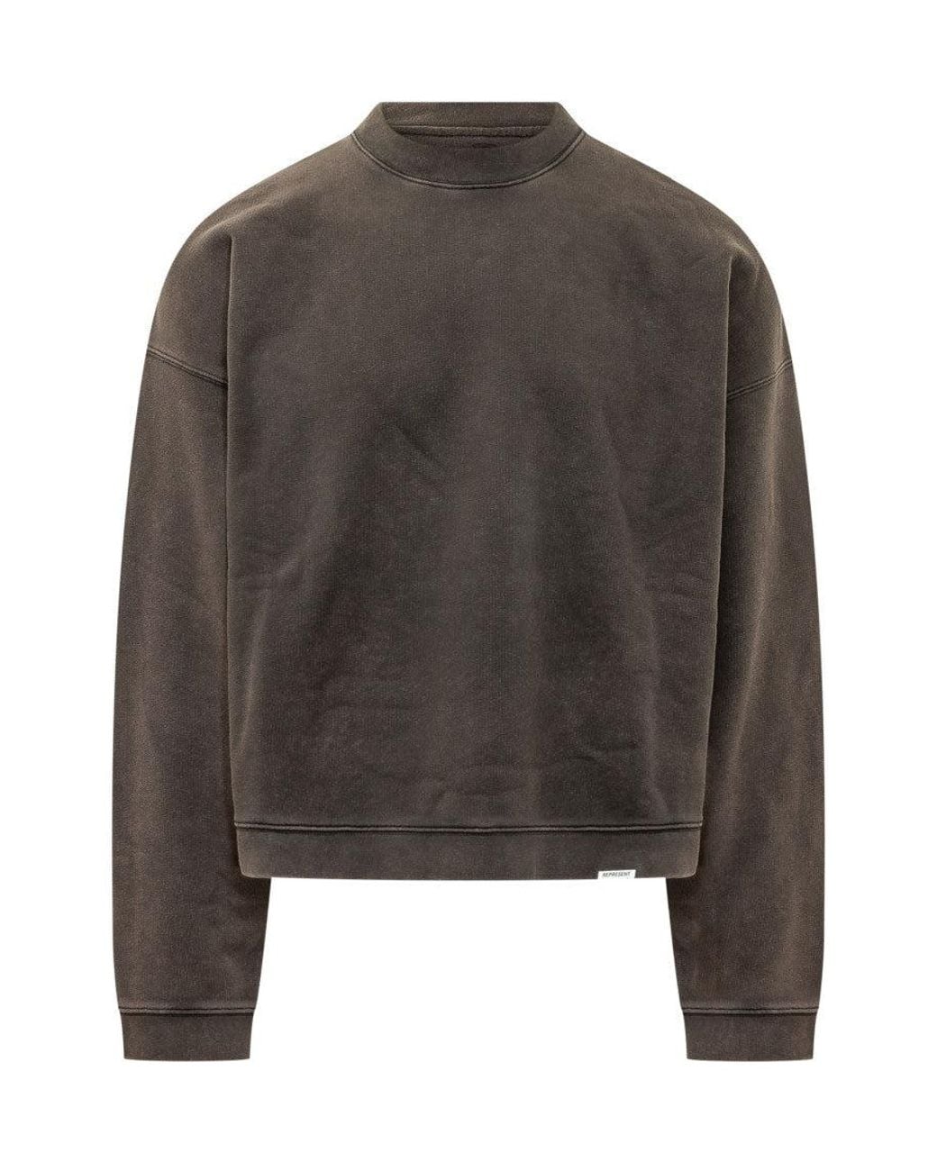 Represent Gray Dark Crew Neck Sweatshirt for men