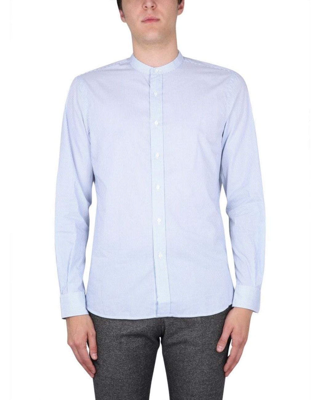 Aspesi Blue Light Stripes Shirt for men