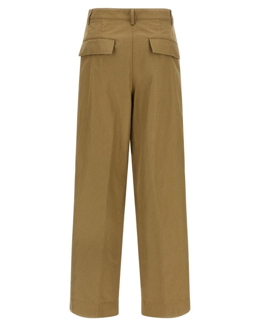 Dries Van Noten Natural Tapered Pleated Pants