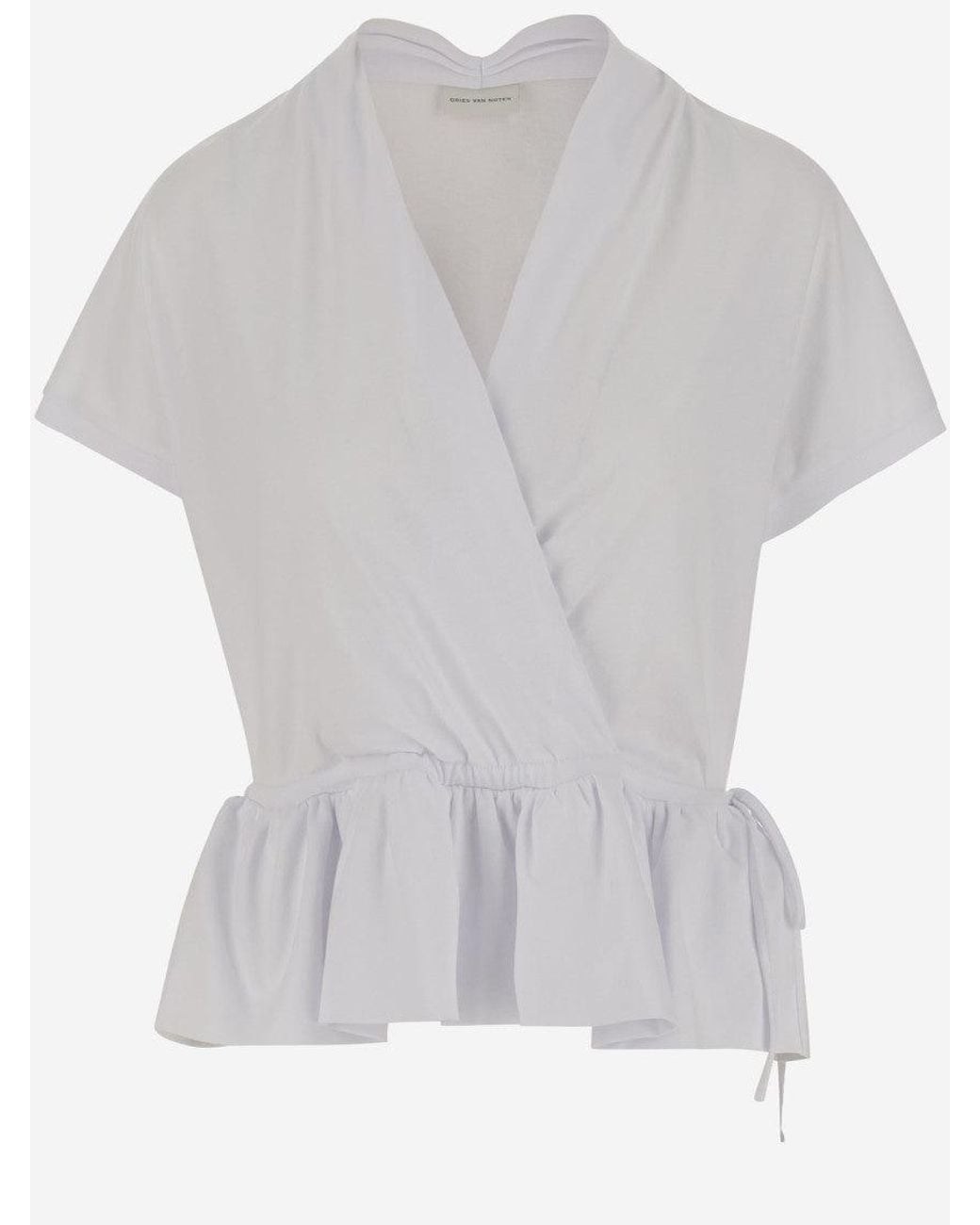 Dries Van Noten White Cotton Top