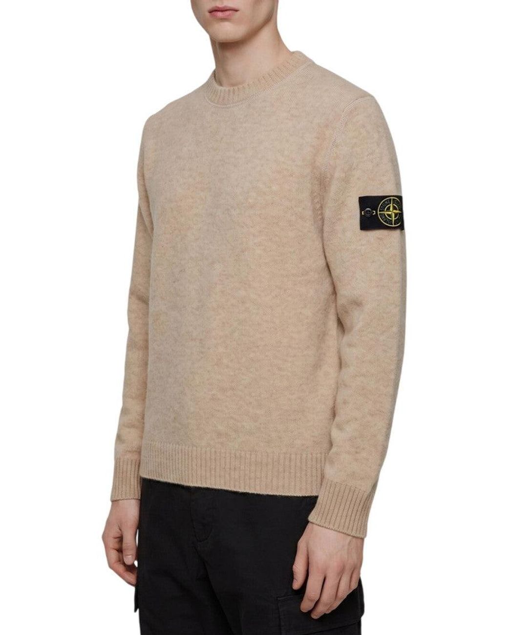Stone Island Natural Alpaca And Wool Crewneck Sweater for men