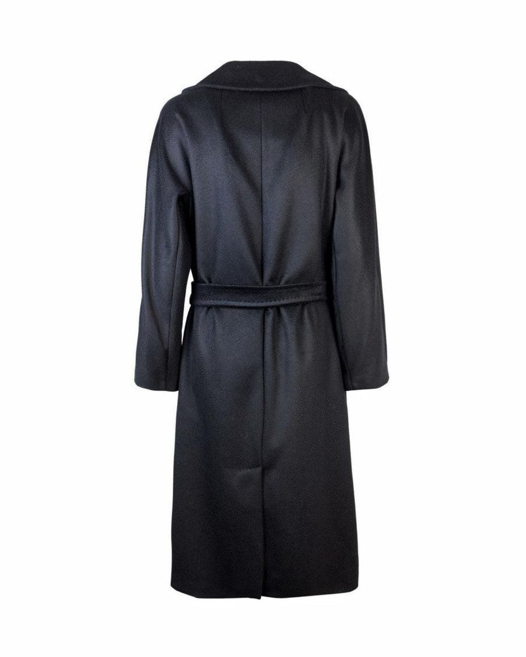 Weekend by Maxmara Blue Solid Notched Lapel Trench Coat