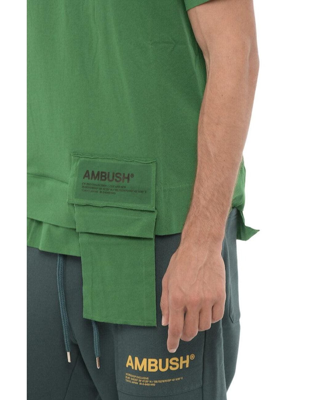 Ambush Green Waist Pocket T-Shirt for men