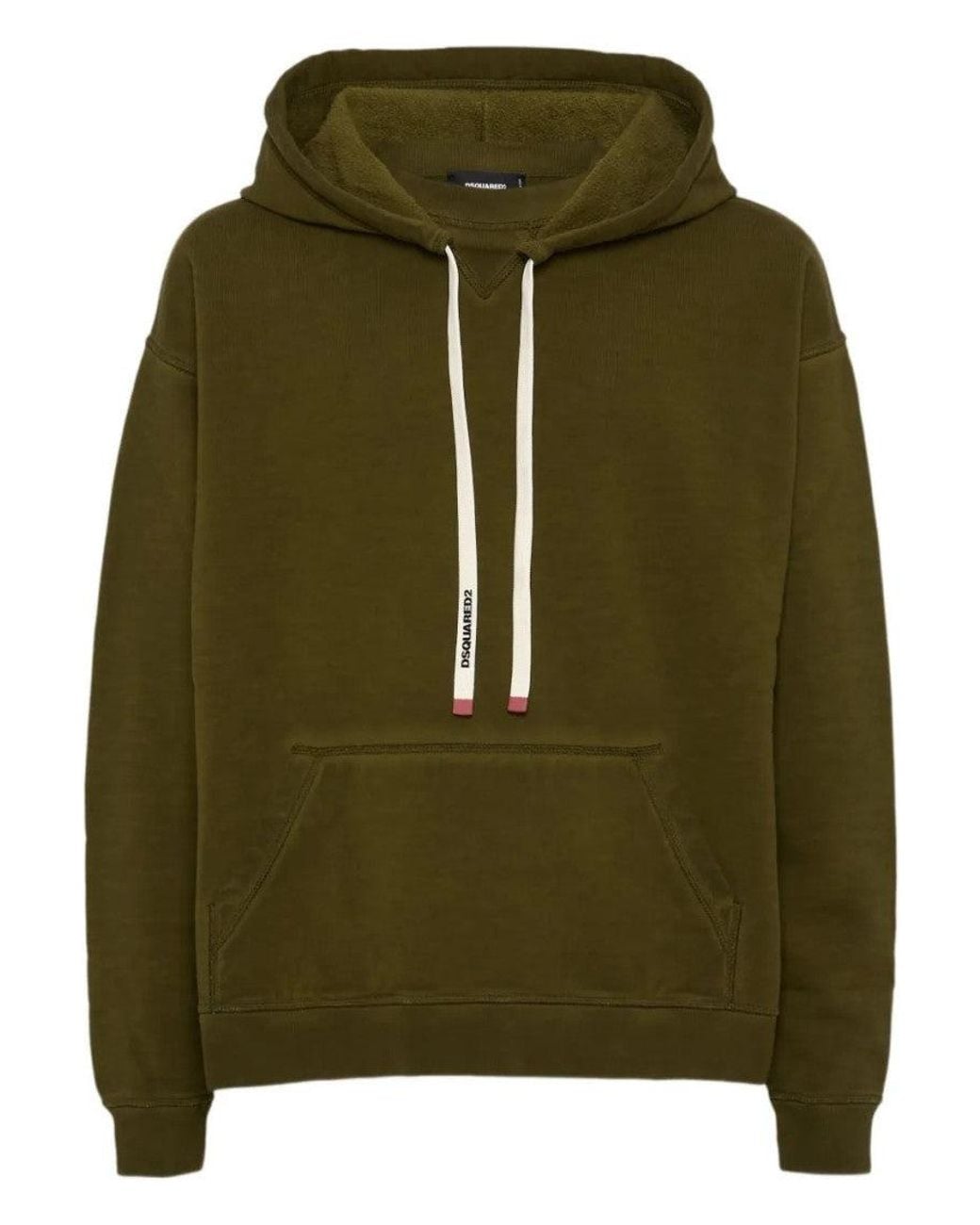 DSquared² Green Solid Relaxed Hoodie for men