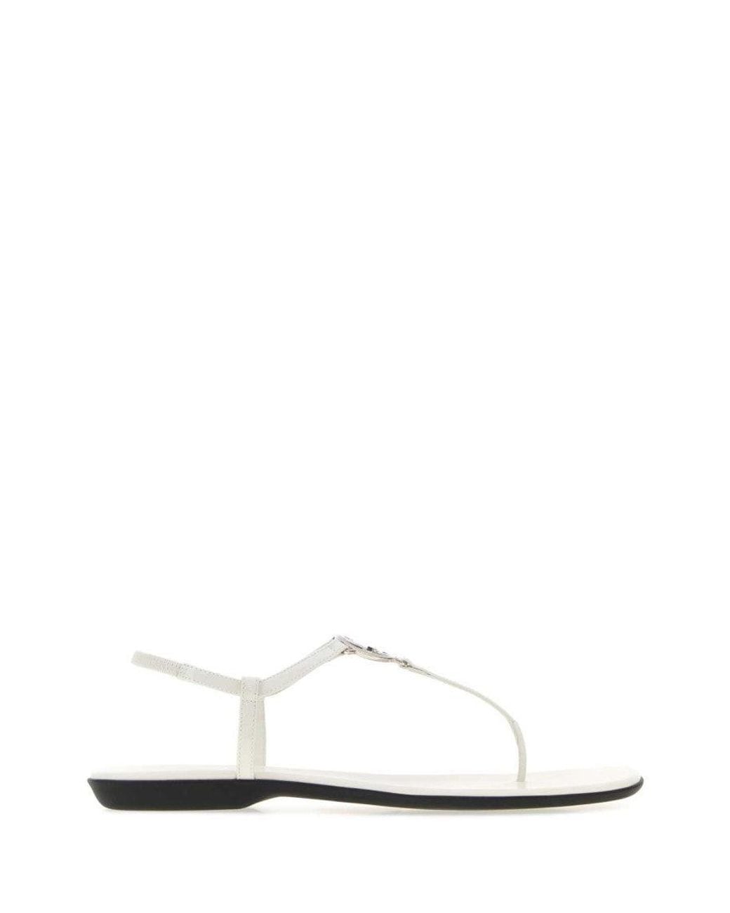 Gucci White Solid Collection Sandals