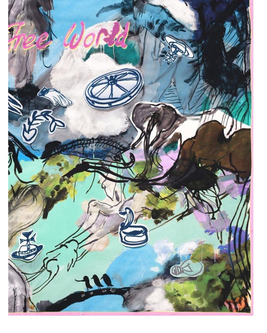 Vivienne Westwood Blue Printed Scarf
