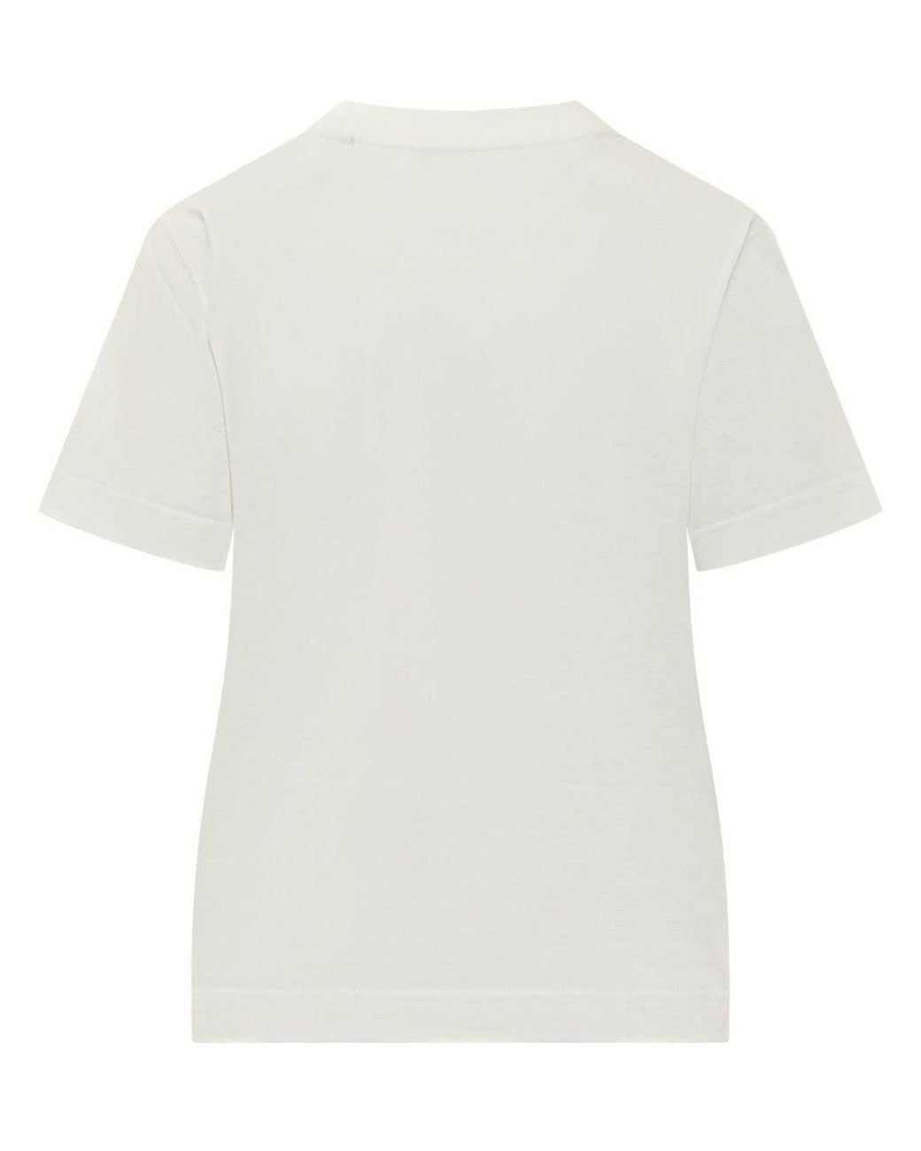 Burberry White Logo Crew Neck T-Shirt