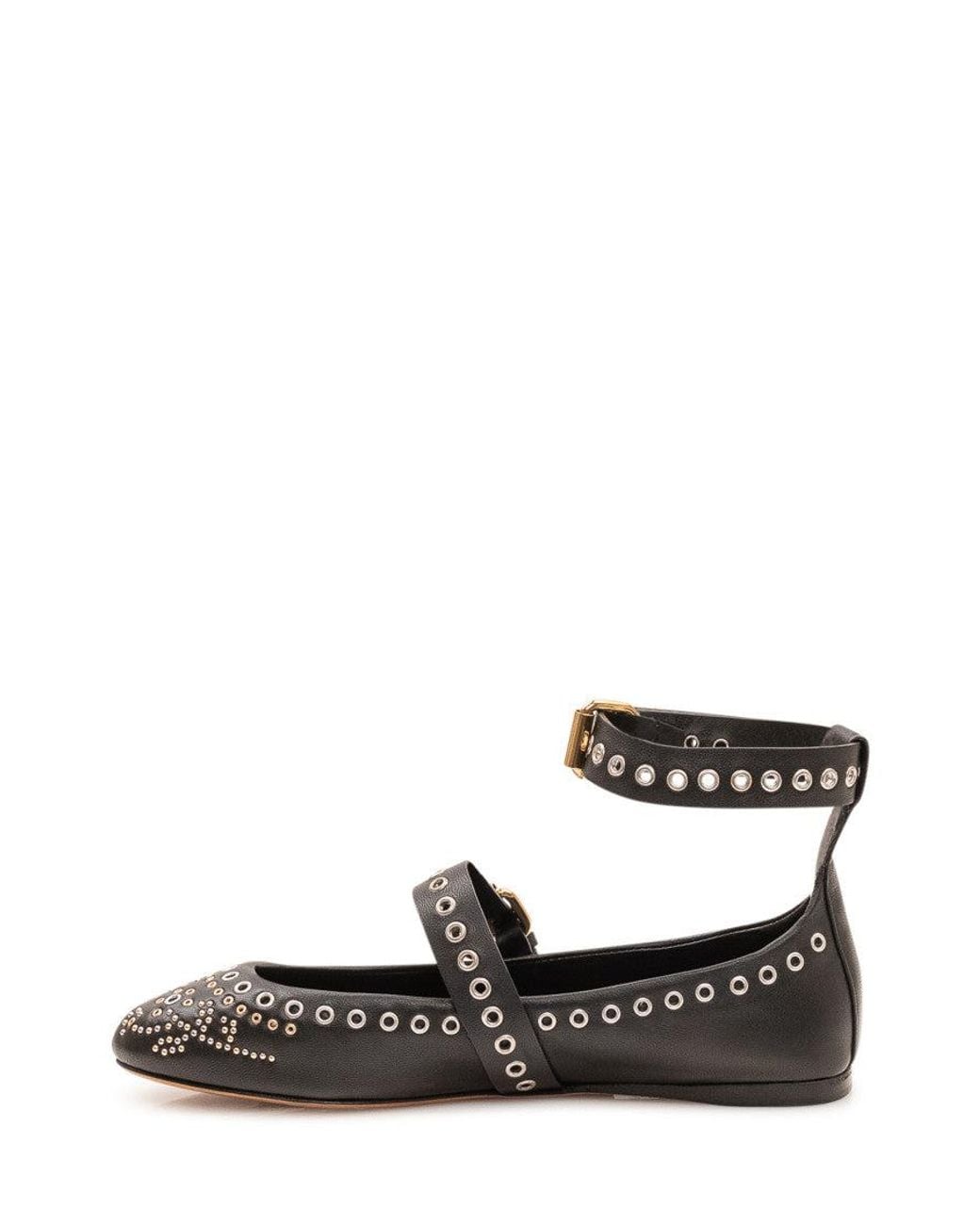 Isabel Marant White Ankle Strap Ballet Flats