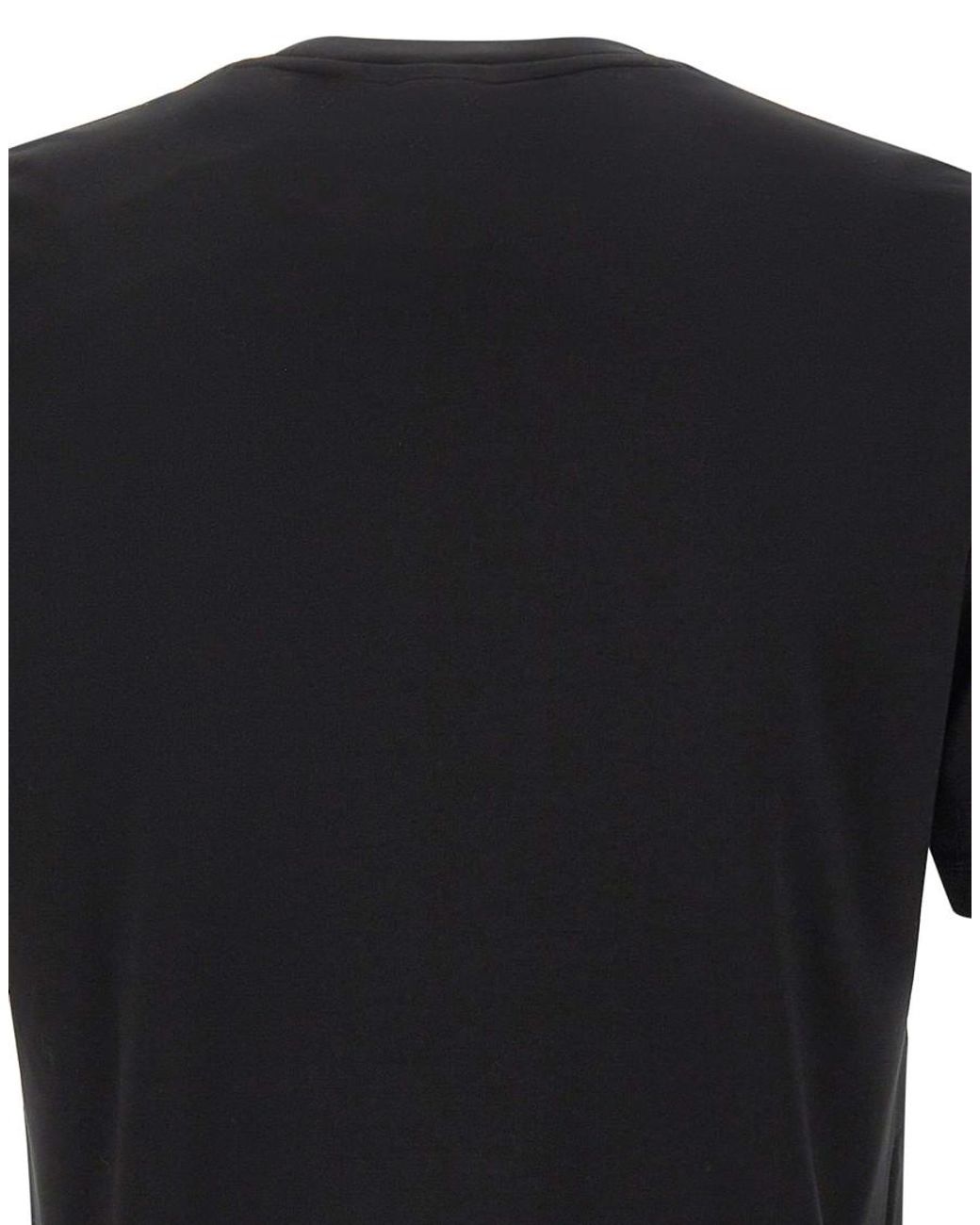 EA7 Black Regular Logo T-Shirt for men