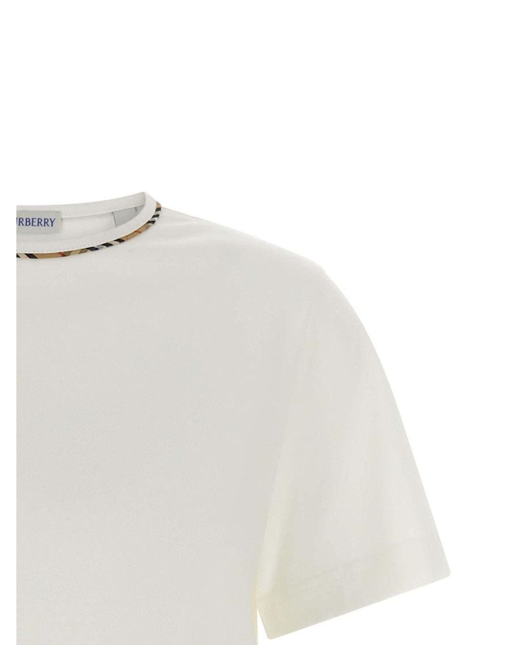 Burberry White Crew Neck T-Shirt