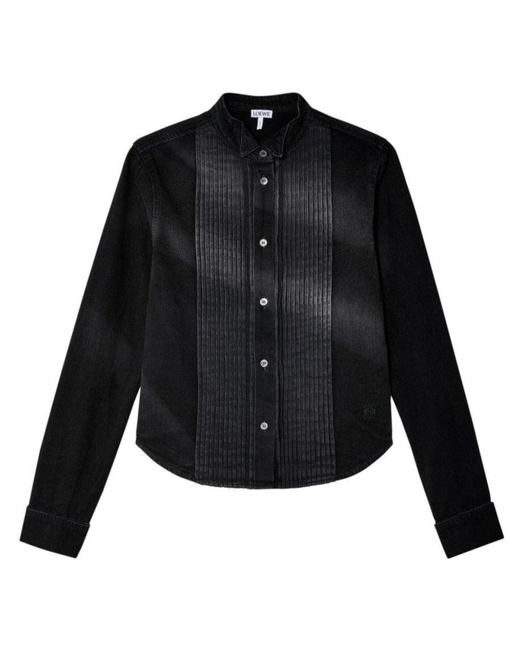 Loewe Black Pleated Denim Shirt