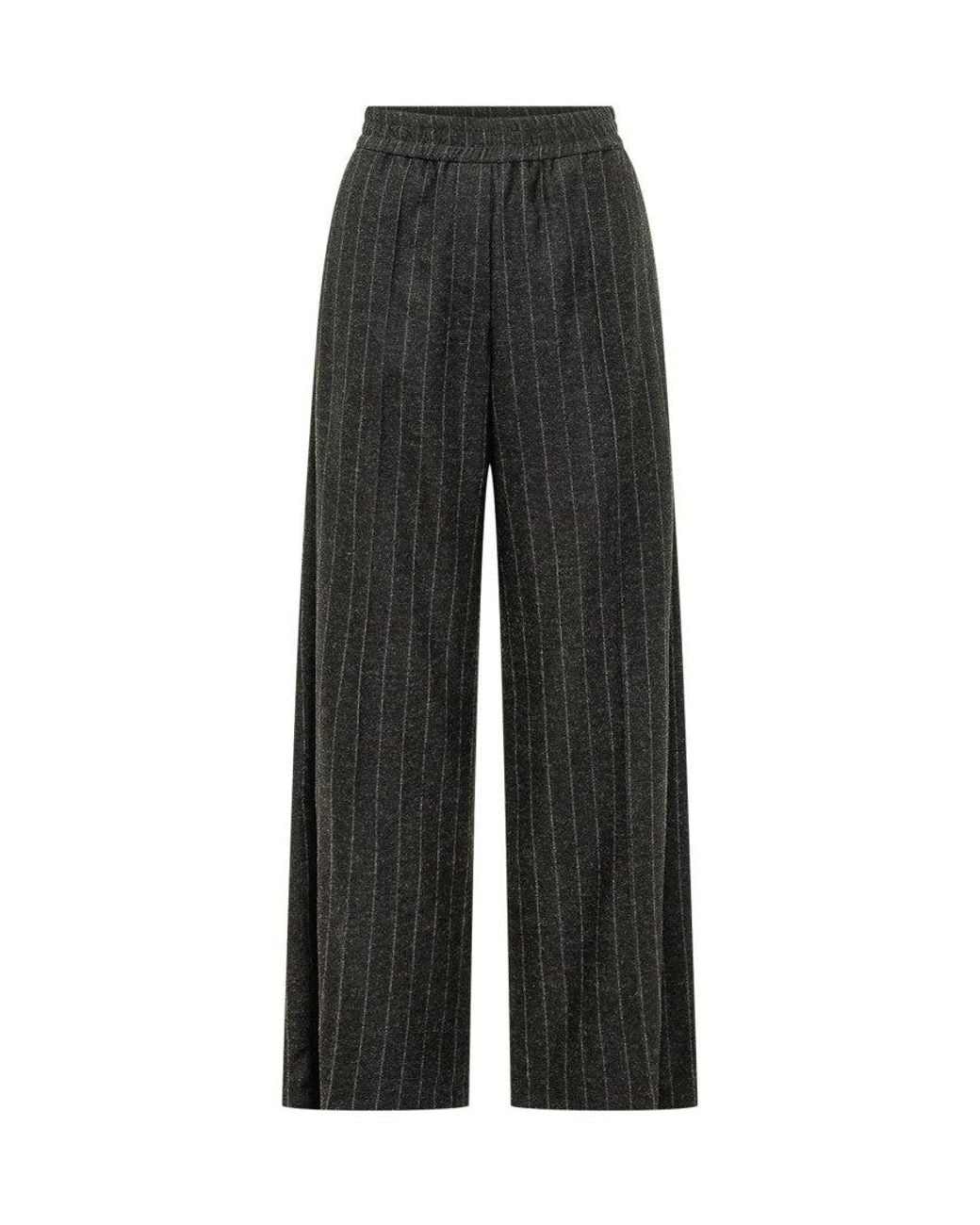 Brunello Cucinelli Black Relaxed Stripes Elasticated Pants