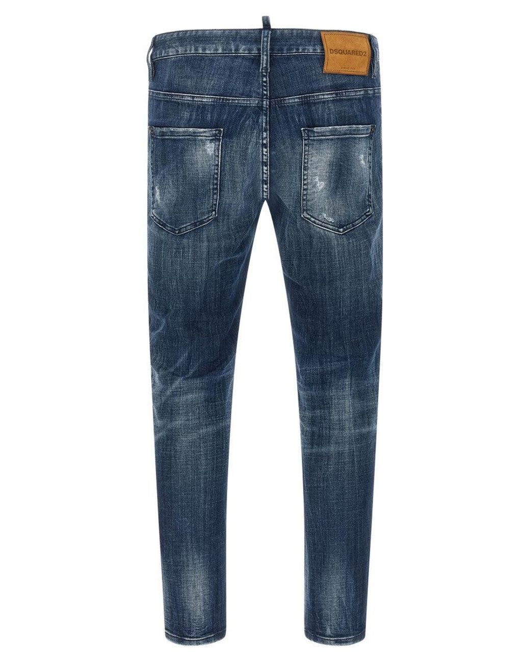 DSquared² Blue Cotton Relaxed Fit Jeans for men