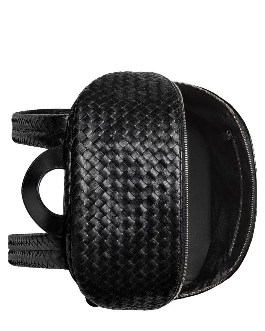 Bottega Veneta Black Intrecciato 1975 Large Backpack for men