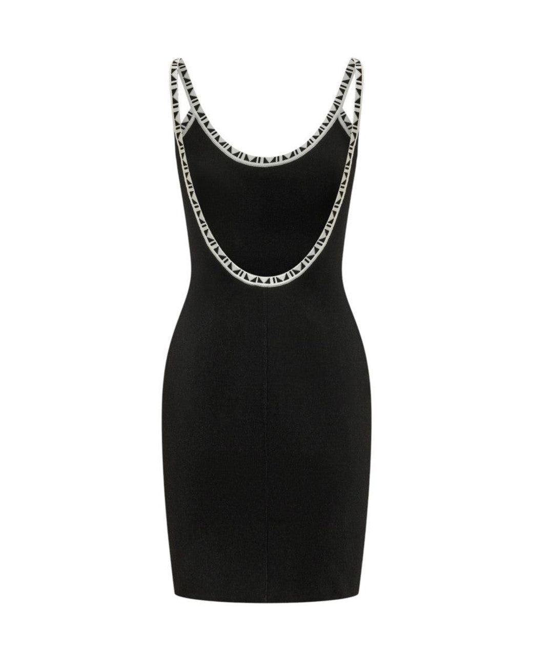Versace Black Scoop Neck Mini Dress