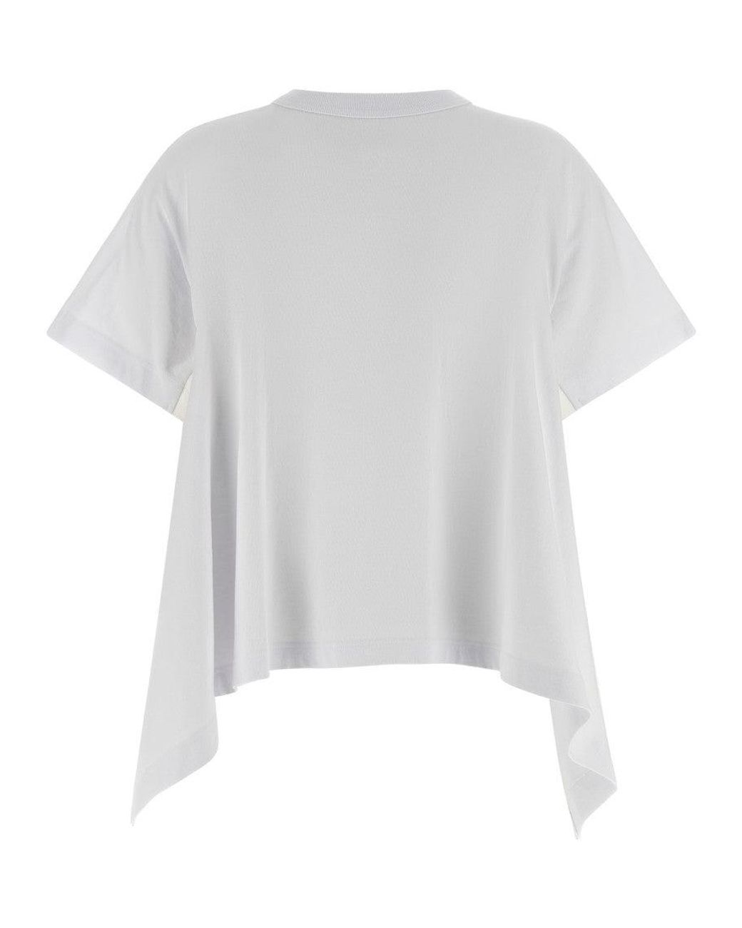 Sacai White Light Weight Denim X Cotton Jersey T-Shirt