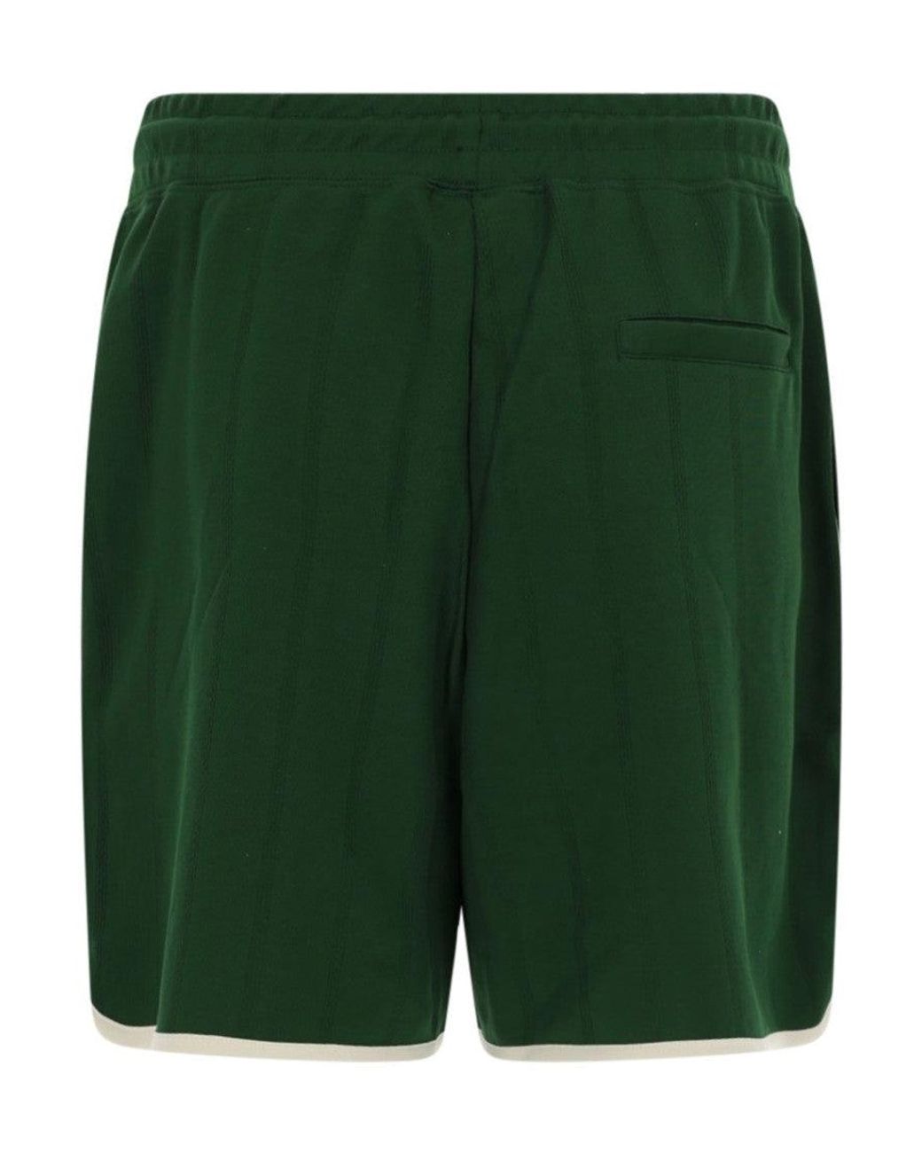 Drole de Monsieur Green Embroidered Shorts for men