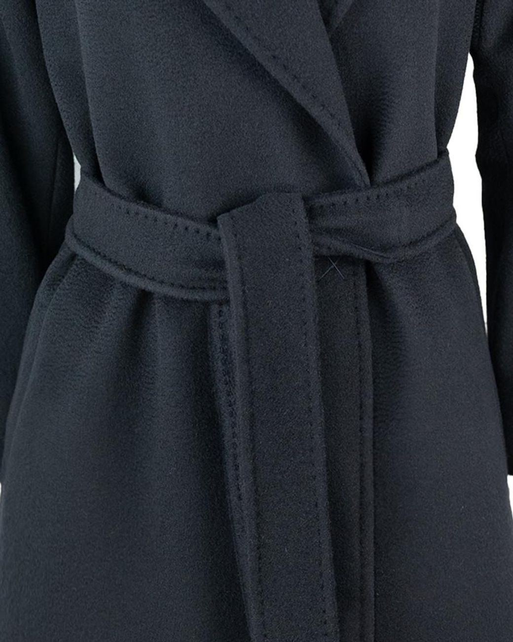 Max Mara Blue Notched Lapel Trench Coat
