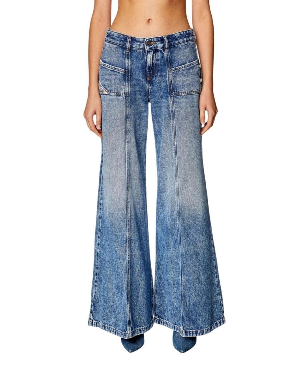 DIESEL Blue Flared Mid Rise Jeans