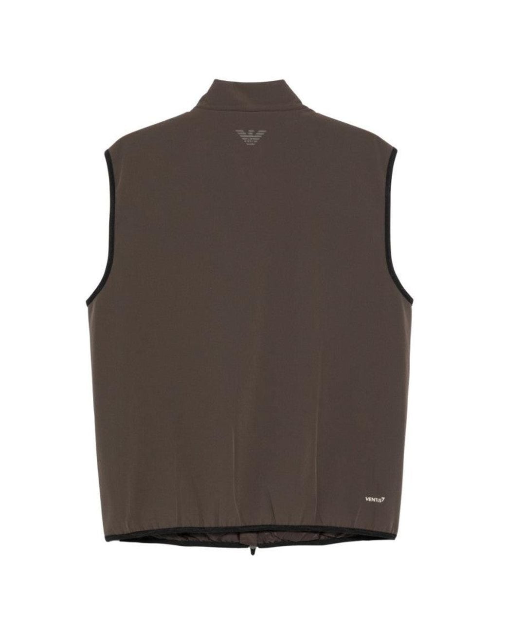 EA7 Brown Quilted Sleeveless Jacket for men