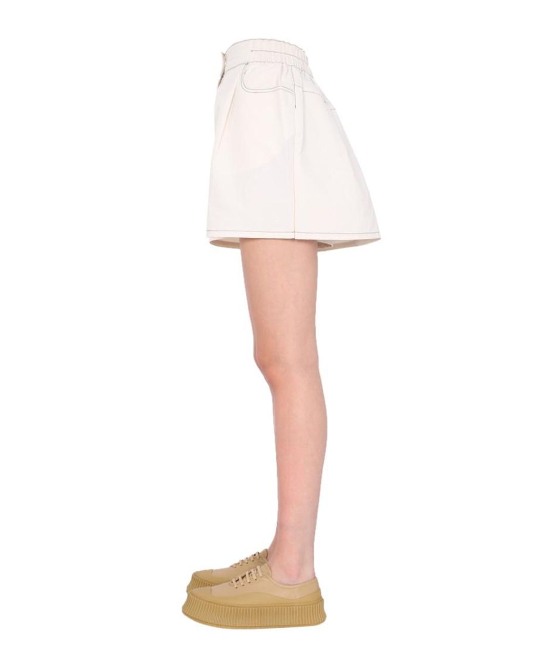 Sunnei White Solid Shorts