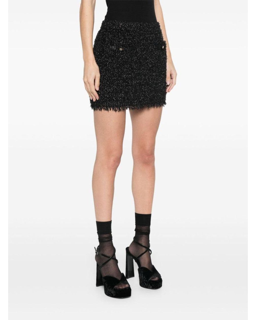 Gucci Black Lamé And Viscose Mini Skirt, Ready-To-Wear